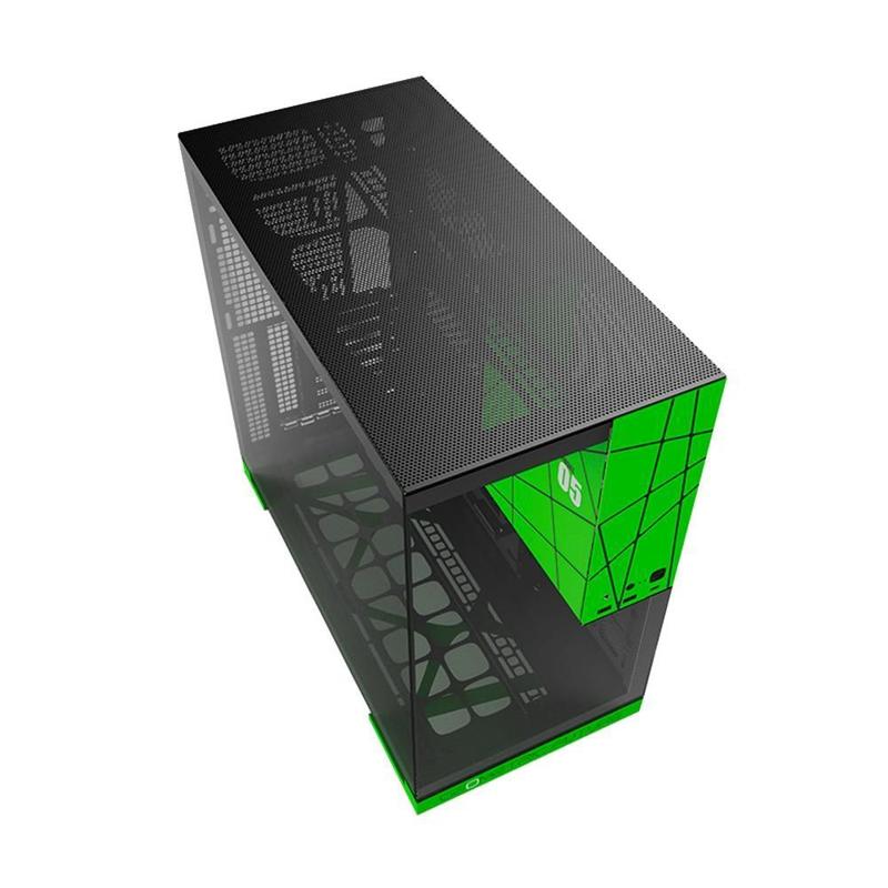 Gabinete Geometric Future Model 5 Verde Nvidia Style 5 Fans